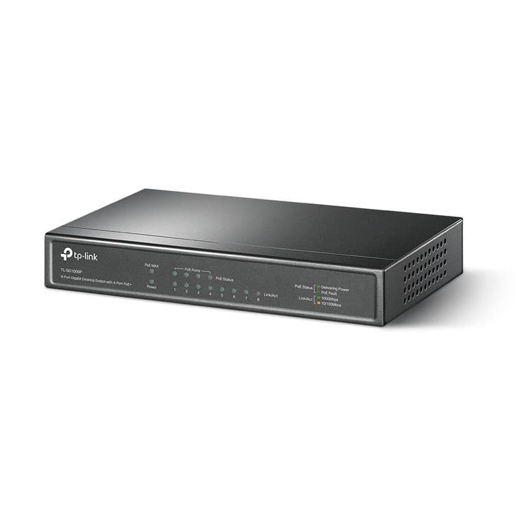 TP-Link TL-SG1008P eight-port desktop switch with four PoE+ ports